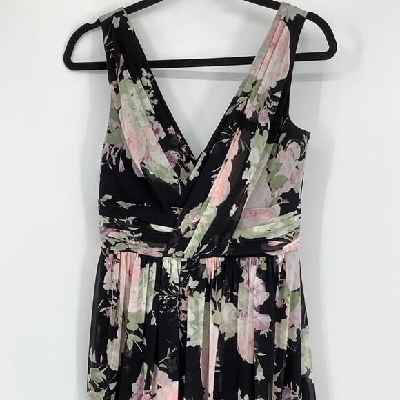 Dessy Collection Size 6 Sleeveless Floral Maxi Dress w/Front Slit $273 msrp J3-1 - Picture 7 of 9